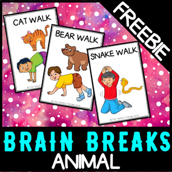 Preview of Animal Walks Movement Cards - Brain Breaks, Sensory Break FREEBIE!