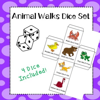 Animal Walks Dice Game- sensory movement and brain breaks by Function  Focused