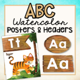 Animal Watercolor Word Wall Headers & Alphabet Posters