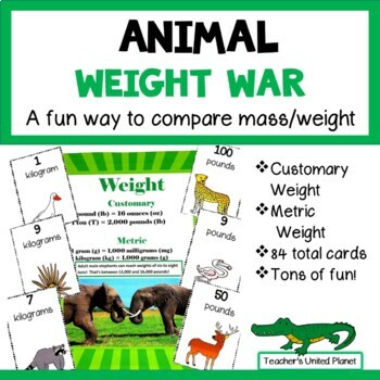 Preview of Measurement Games/Activities - Animal Weight War