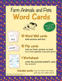 Animal Word Cards - Farm Animals and Pets