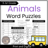 Animal Word Puzzles Activities