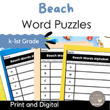Beach Word Puzzles Activities