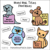 Animal Word Wall Titles