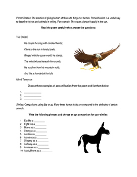 personification poems about animals