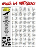 Animal Wordsearch (Puzzle Fun Sheet) with Key - Science / Sub