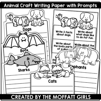 Preview of Animal Writing Paper with Prompts