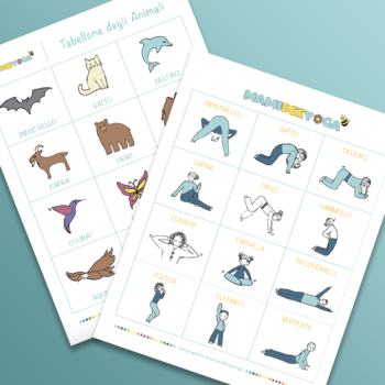 Preview of Animal Yoga Matching game in Italian
