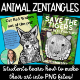 Animal Zentangle Poster Project and Practice Activity
