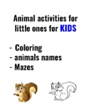 Animal activities for little ones for kids PDF( coloring-a