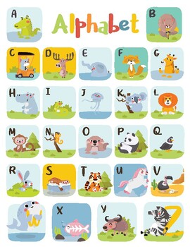 Preview of Animal alphabet , ABC poster, Letters print,classroom decor, ABC Wall art
