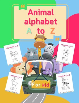 Animal alphabet a to z worksheet by AmnaphyDigitalArt | TPT