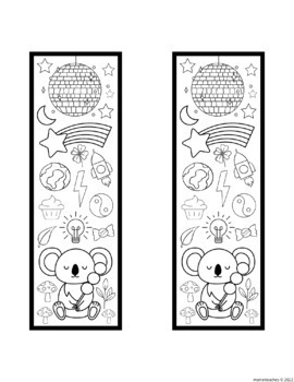 Set of three coloring bookmarks in black and white. Doodles