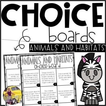 Preview of Animal and Habitat Early Finishers Printables Choice Board