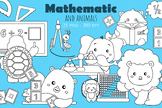 Animal and Mathematics Learning School Study Cartoon Digit