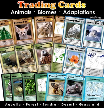 Biomes - Trading Cards Animal Adaptations | Science Games Types of Biomes
