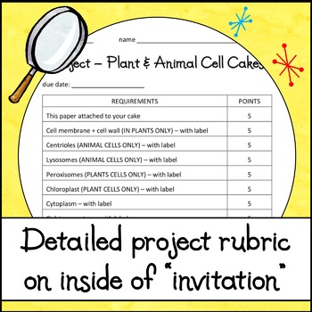 Animal & Plant Edible Cell Cake Model Project - Rubric + Powerpoint  Instructions