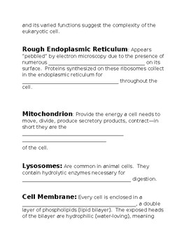 Animal and Plant Cell Web Quest by Differentiating for Exceptional Children