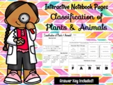 Classification of Plants and Animals Interactive Notebook Page