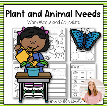 Preview of Animal and Plant Needs Unit with Worksheets and Activities for First Grade