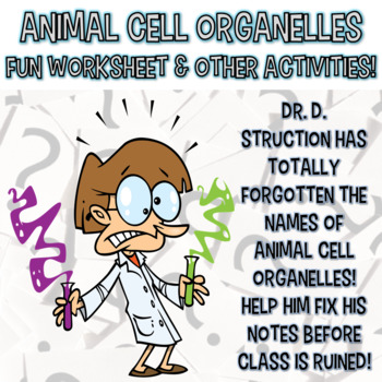 Preview of Animal cell organelles worksheet crossword addtl resources Jr. High TEKS 7.12D