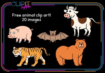 Preview of Animal clip art free 20 images FREE!