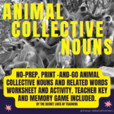 Animal collectives - worksheet and memory game