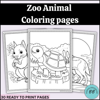 Preview of Animal coloring pages, zoo coloring sheets