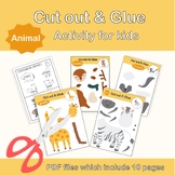 Animal cut out and glue for kid.