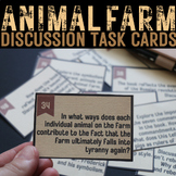Animal farm discussion task cards/writing prompt cards