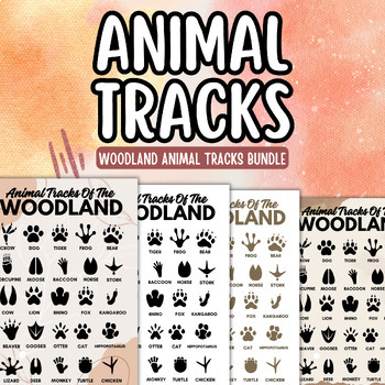 Animal Tracks Worksheet Bundle Identify Animal Tracks Educational Print PDF