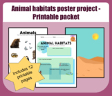 Animal habitat poster project - Printable worksheet packet