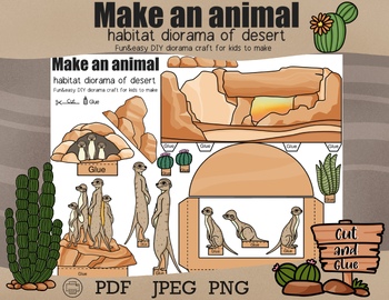 Preview of Animal habitats desert,diorama Animal craft,habitats Science,Meerkat