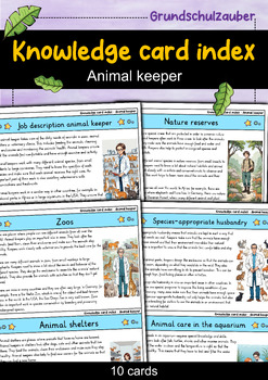 Preview of Animal keeper - Knowledge card index - Professions (English)
