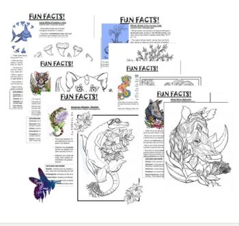 Preview of Animal learning bundle, science printables, fun facts pages, coloring sheets