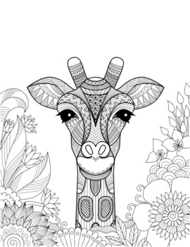 Animal Adult Coloring Book with Mandalas Graphic by