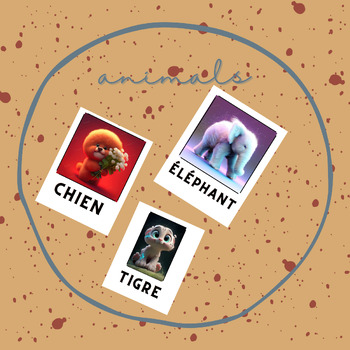 Preview of Animal names in French with nice pictures