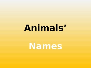 Preview of Animal names