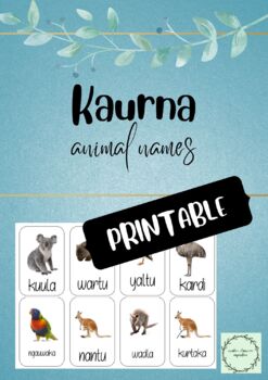Preview of Animal names in Kaurna - PRINTABLE