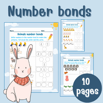 Preview of Animal number bonds to 10