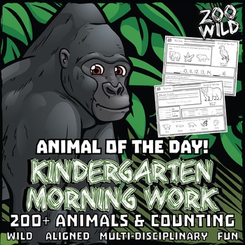 Preview of Animal of the Day! -- Kindergarten Morning Work Bundle -- ENTIRE YEAR