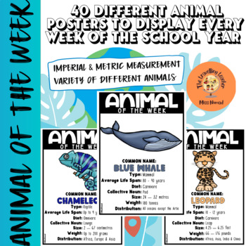 Preview of Animal of the Week: Weekly Animal Posters for Classroom Display: Animal Themed