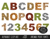 Animal print font, SAFARI font, leopard, cheetah, zebra, s