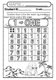Animal sea Number Maze: Counting 1-20/for Pre-Kand kinderg