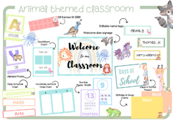 Preview of Animal themed classroom,  Animal classroom, Classroom decor, Alphabet chart, nam