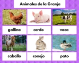 Animal vocabulary cards in Spanish