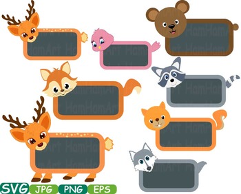 woodland animal clip art border