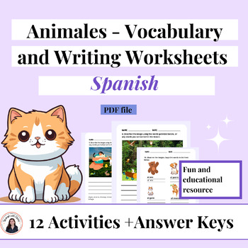 Preview of Animals in Spanish - Emergency Sub Plans Worksheets