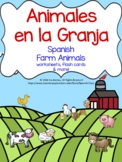 Animales - Spanish Farm Animals worksheets & flashcards / Distance Learning