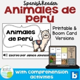 Animales de Perú Spanish Peru Reader Printable & Boom Card